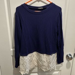 Blue and white tunic